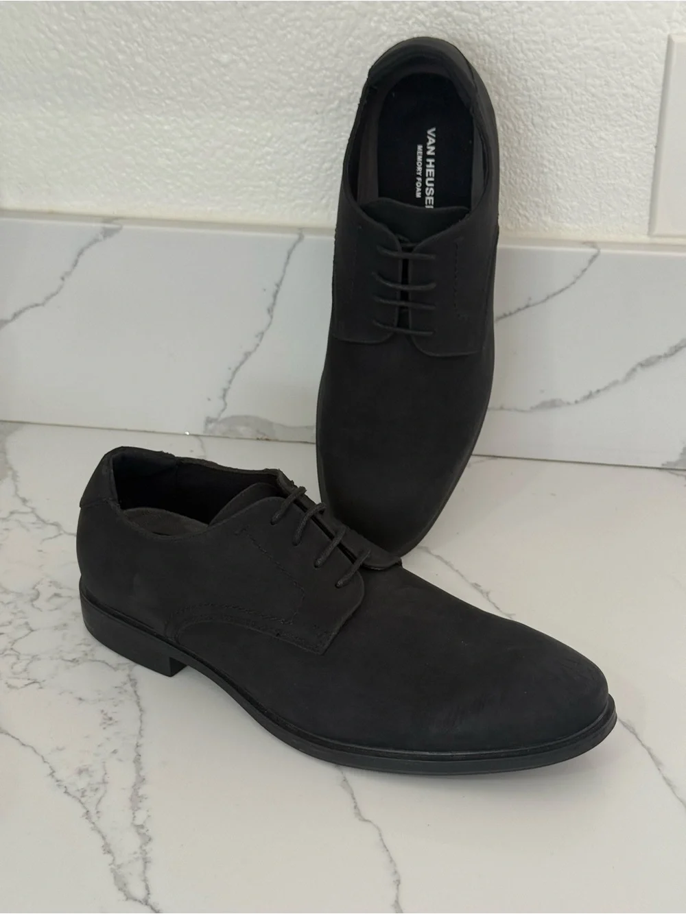 Van Heusen Black Lace-Up Derby Shoes